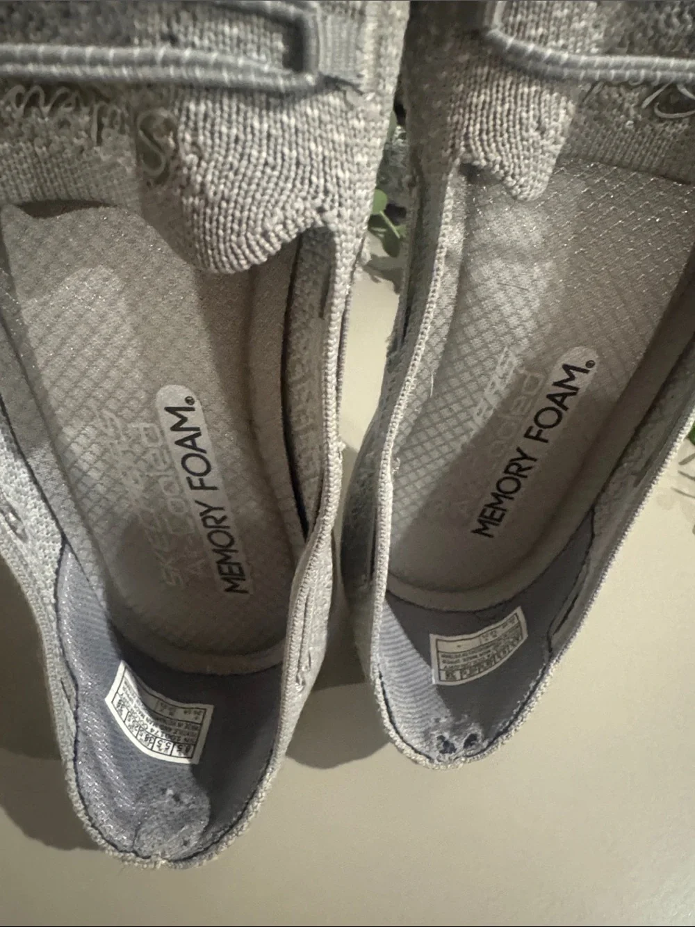 Skechers Light Gray Slip-On Knit Memory Foam Sneaker